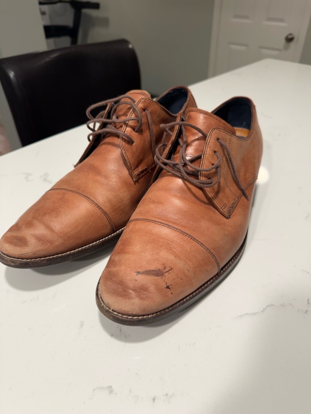 Cole Haan Men's Leather Cap-Toe Derby Shoes - Brown